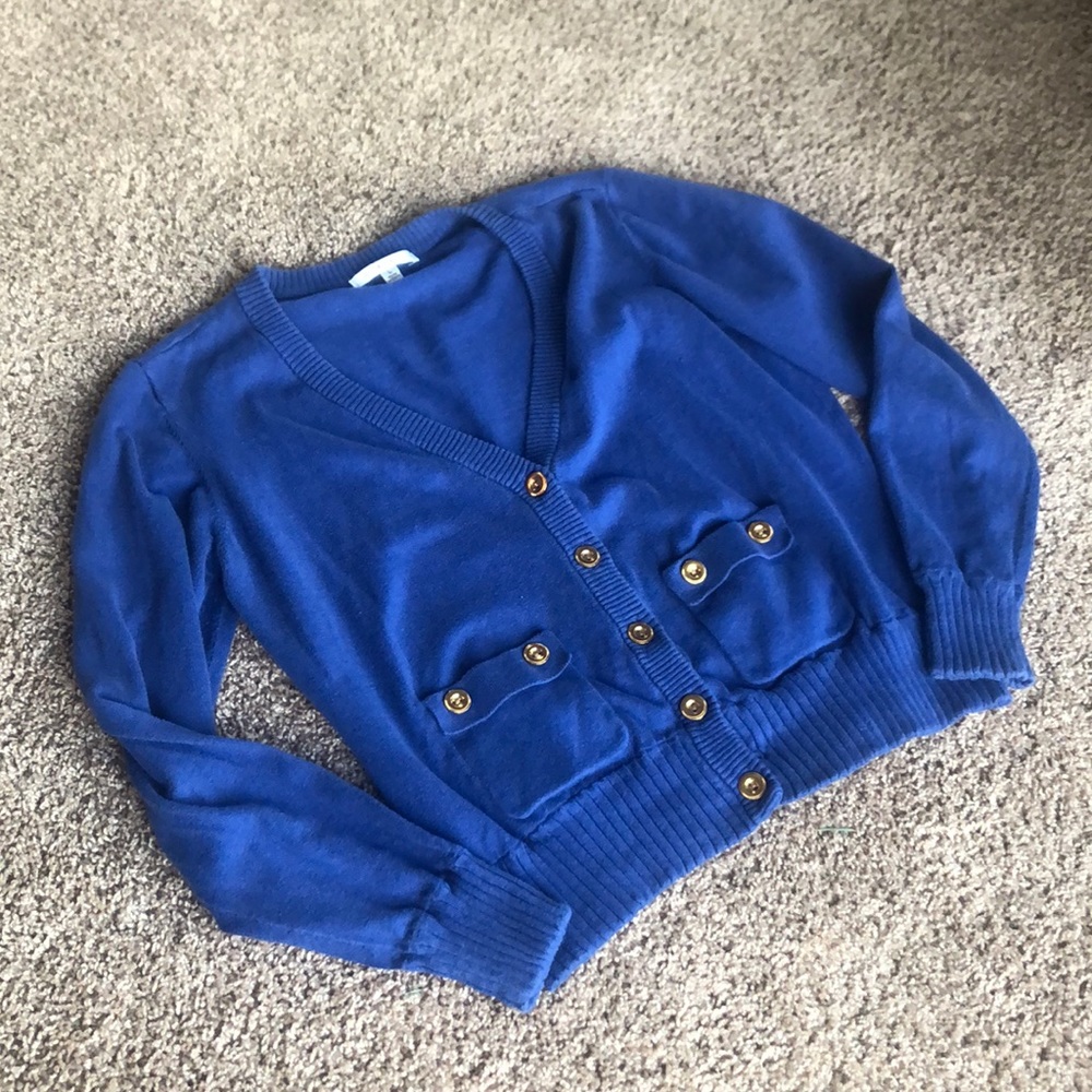- CAbi Blue Cadet Cardigan  Style 668-Large - Picture 2 of 7